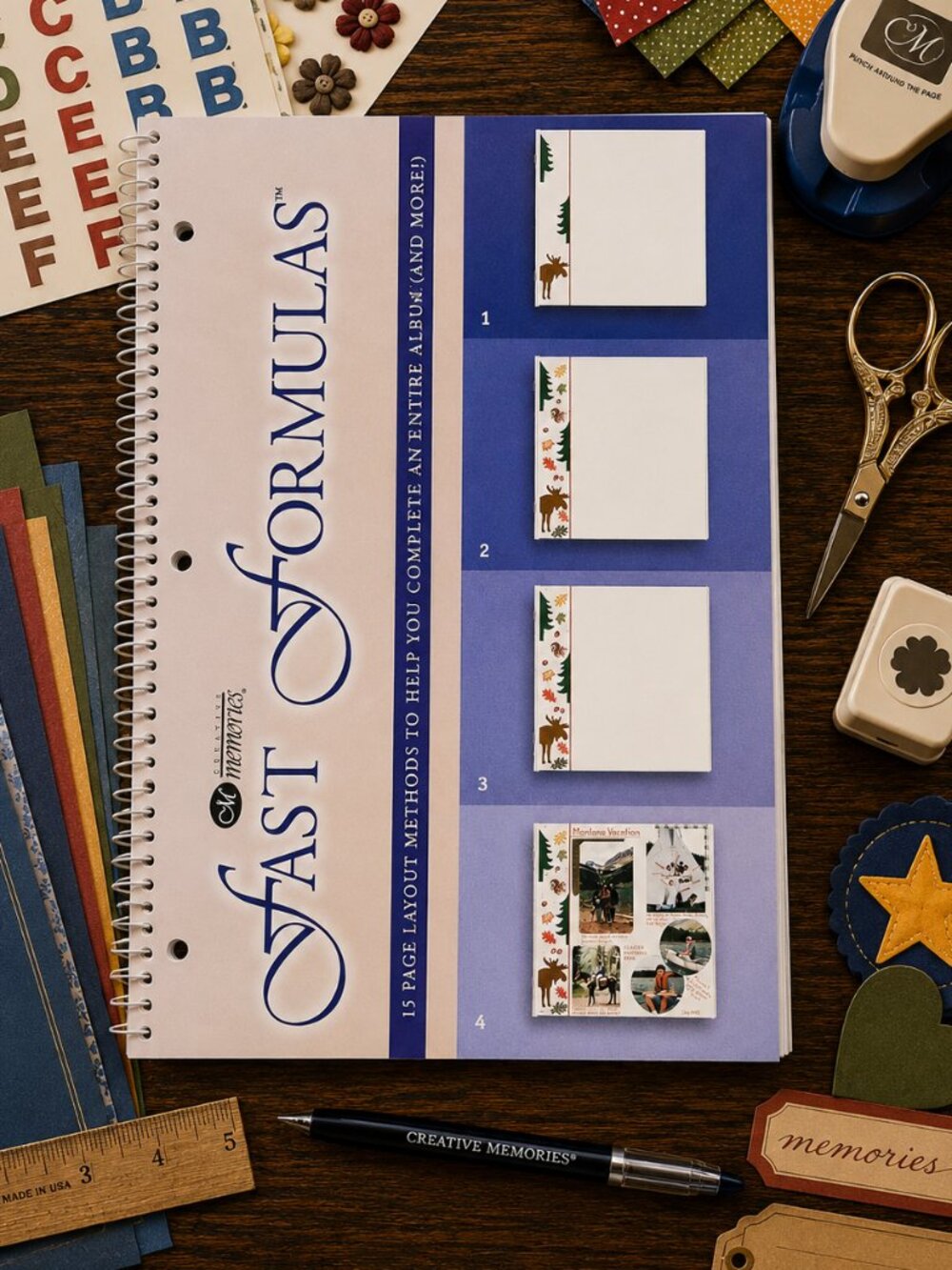 Creative Memories Fast Formulas Scrapbook Page Layout Ideas Book 1998 Spiral
